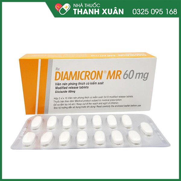 Thuốc Diamicron MR 60mg điều trị tiểu đường tuýp II